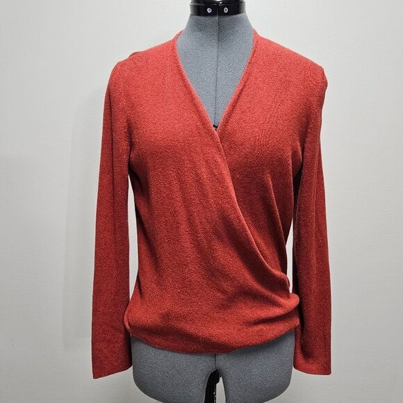 NIC+ZOE Sweaters - Nic+Zoe Wrap Cardigan Sweater V Neck Rust Red Women's Medium Business Casual